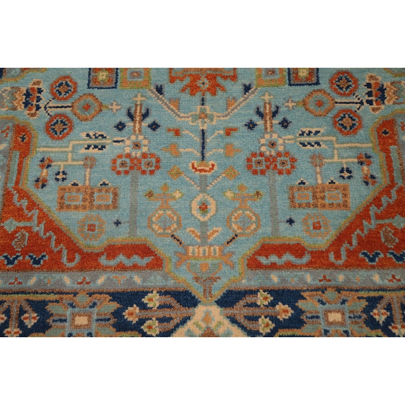 Hand Knotted Oriental 100% Wool Carpet Traditional Medallion Navy Blue & Blues Kazak Area Rug - 5' 11'' X 3' 11''