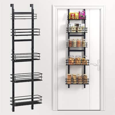 5Tier Over the Door Pantry Organizer Spice Rack - 4.72"D x 11.81"W x 49.21"H