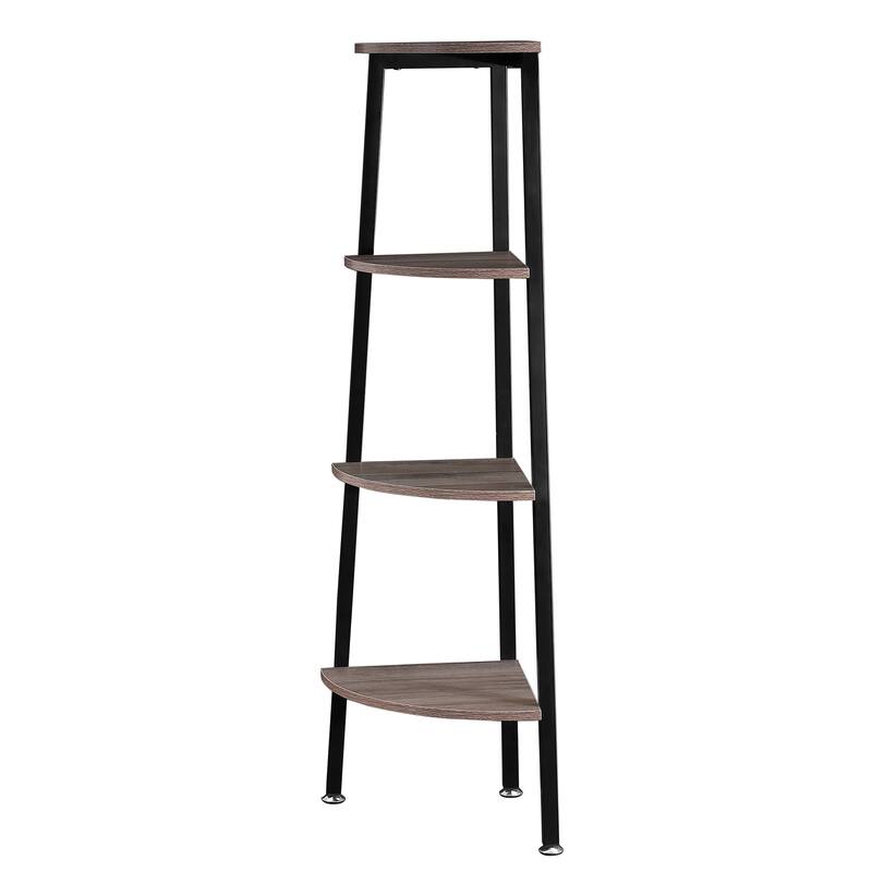 Ledel Industrial Rustic 4-Tier Storage Corner Ladder Shelf Bookshelf