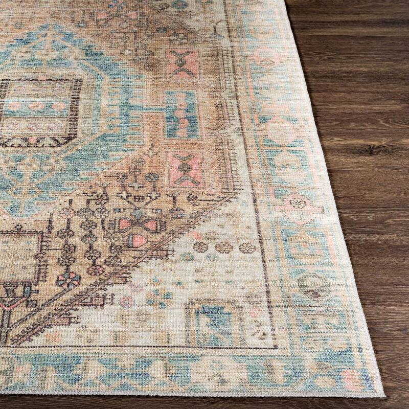 Livabliss Traditional Alanya Medallion Washable Area Rug