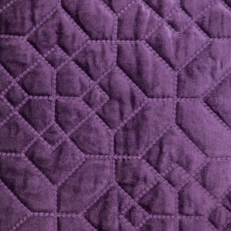 Navy Quilted Velvet Geo Decorative Throw Pillow