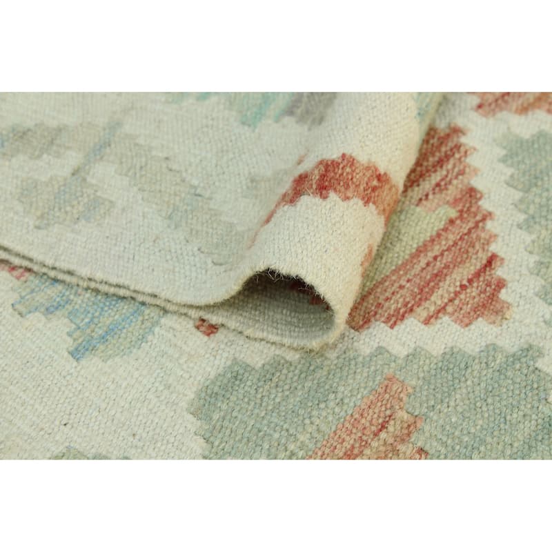 Sun Faded Flatweave Neeshaat Red/Brown Rug - 6'9" x 10'0"