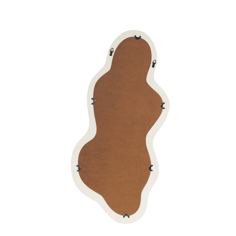 Wood Abstract Wavy Wall Mirror with Dimensional Frame - White or Black - Roche River Decor