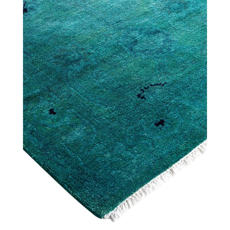 Contemporary Overdyed Wool Hand Knotted Runner - 2' 7" x 18' 8"