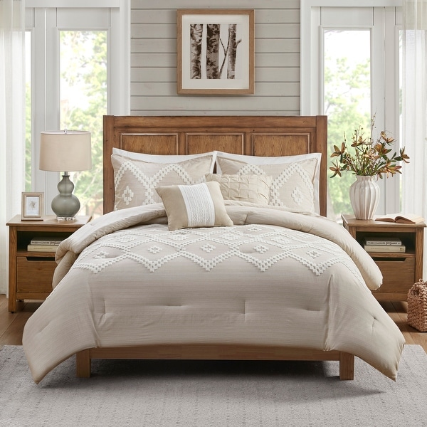 Madison Park Hollis Taupe 5 Piece Cotton Comforter Set. Opens flyout.