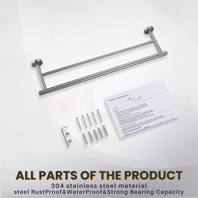 WOWOW Wall Mounted Stainless Steel Double Towel Bar