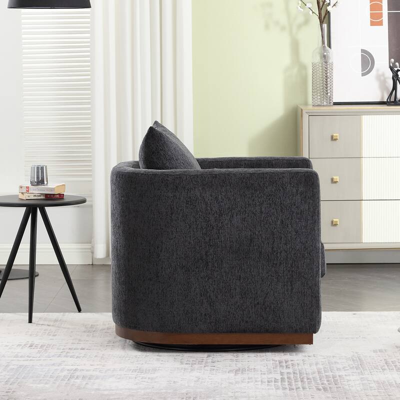 Swivel Barrel Chair, Round Accent Sofa Chair for Living Room, 360 Degree Swivel Barrel Club Chair, Leisure Arm Chair