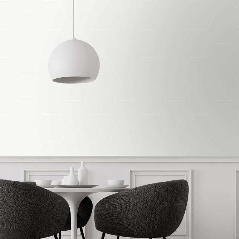 The Tile Life Milan 8x9.5 White Matte Hexagon Porcelain Floor & Wall Tile