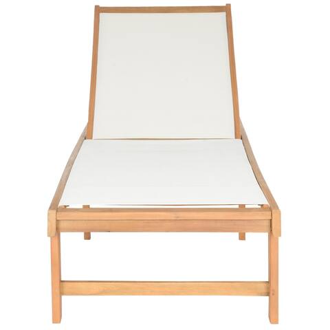 SAFAVIEH Outdoor Living Manteca Brown Acacia Wood Lounge Chair - 23.6" x 75.2" x 13"