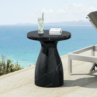Christopher Knight Home - Emilia Outdoor Travertine MGO Side Table