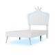 preview thumbnail 8 of 11, Upholstered Bed Frame w/Crown Headboard & LED for Kids,White - Twin