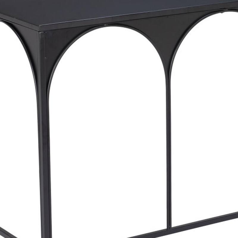 HomeRoots 50" Black Steel Frame Console Table - 50.00 in. x 29.90 in. x 18.00 in.