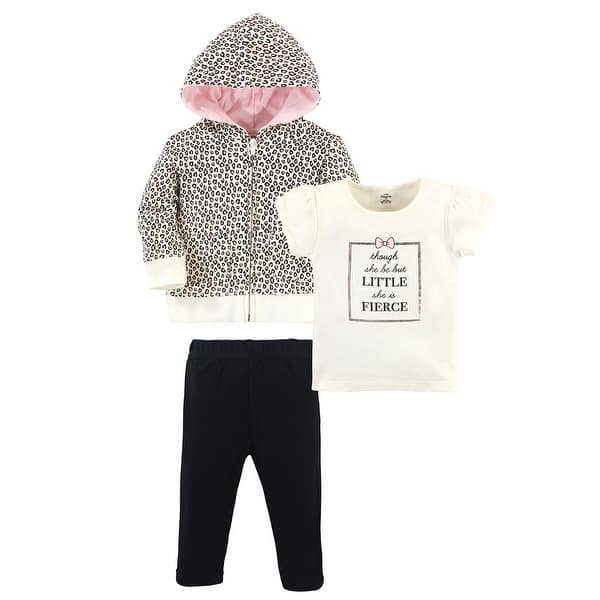 slide 1 of 1, Little Treasure Toddler Girl Hoodie, Tee Top, and Pant Set, Leopard Toddler 2T - Leopard Toddler