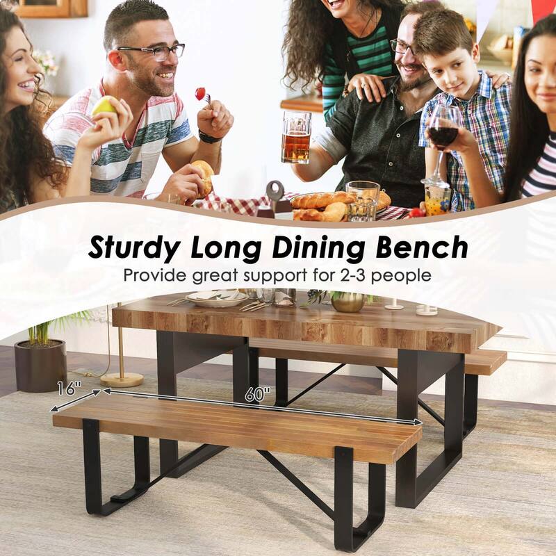 Costway 60" Long Hallway Bench Entryway Bench with Metal Frame - See Details