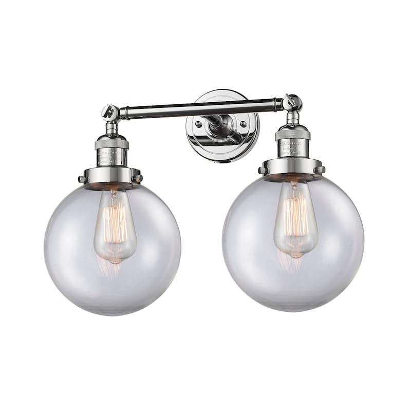 Innovations Lighting Beacon 2 Light 19" Wide Bathroom Vanity Light - Polished Chrome / Clear