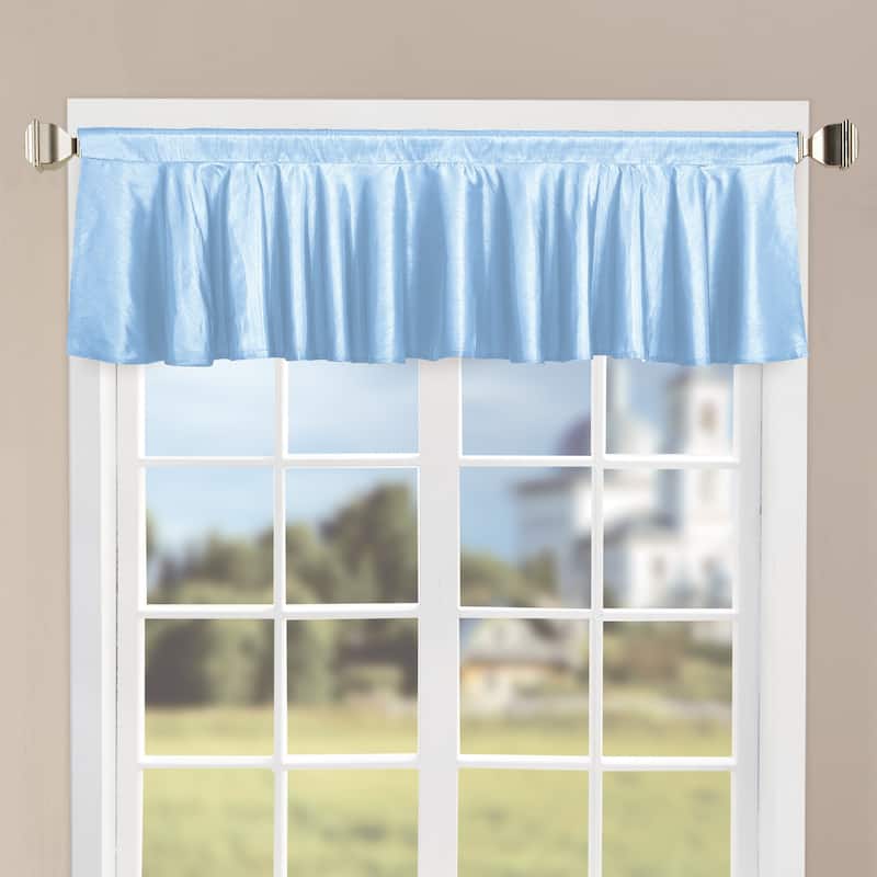 Home Soft Things Solid Faux Silk 1 Piece Valance Set,60" x 19" - 60" x 19"