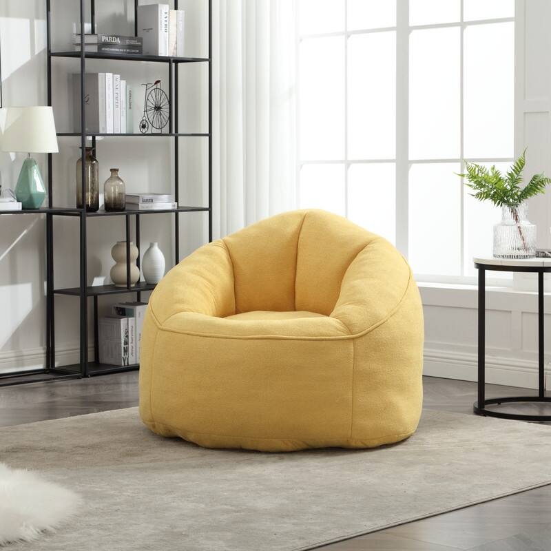 Compressed Foam Bean Bag Chair with Footrest - Plush Lounger for Modern Living Spaces