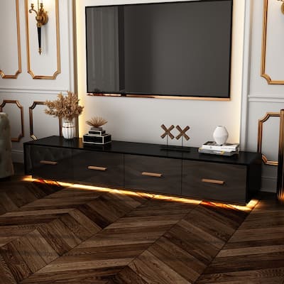 Your Space Our Sleek Floating Entertainment Unit Style Meets Function - 70.9"
