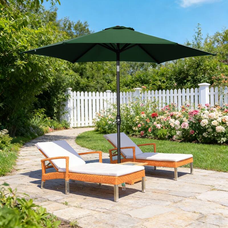 9ft Outdoor Patio Umbrella 6 Ribs with Tilt & Crank. - Green.