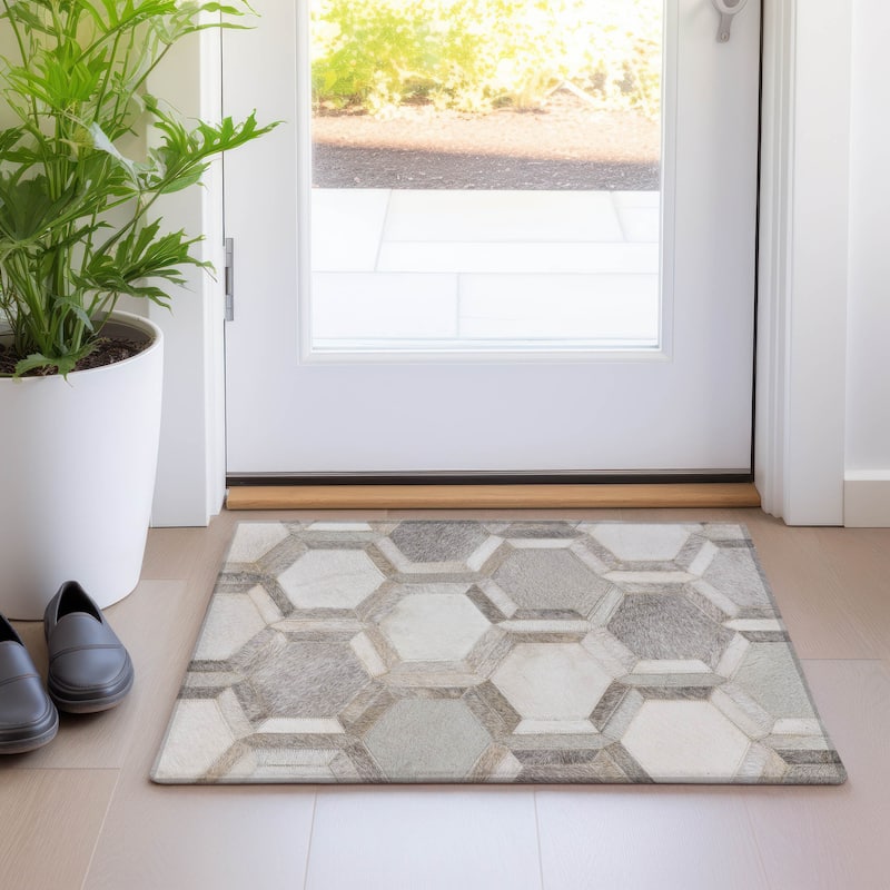 Premium Washable Super Soft Traditional Casual Mayfield Rug - Gray - 1' 8" x 2' 6" - Rectangle