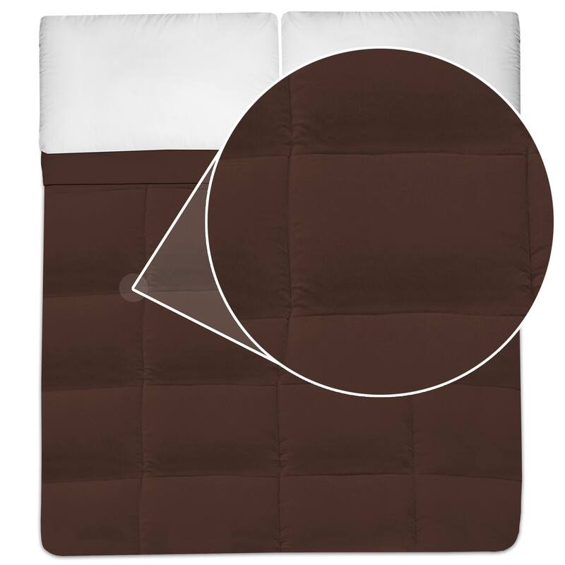 Plush Solid Color Box Stitch Down Alternative Comforter