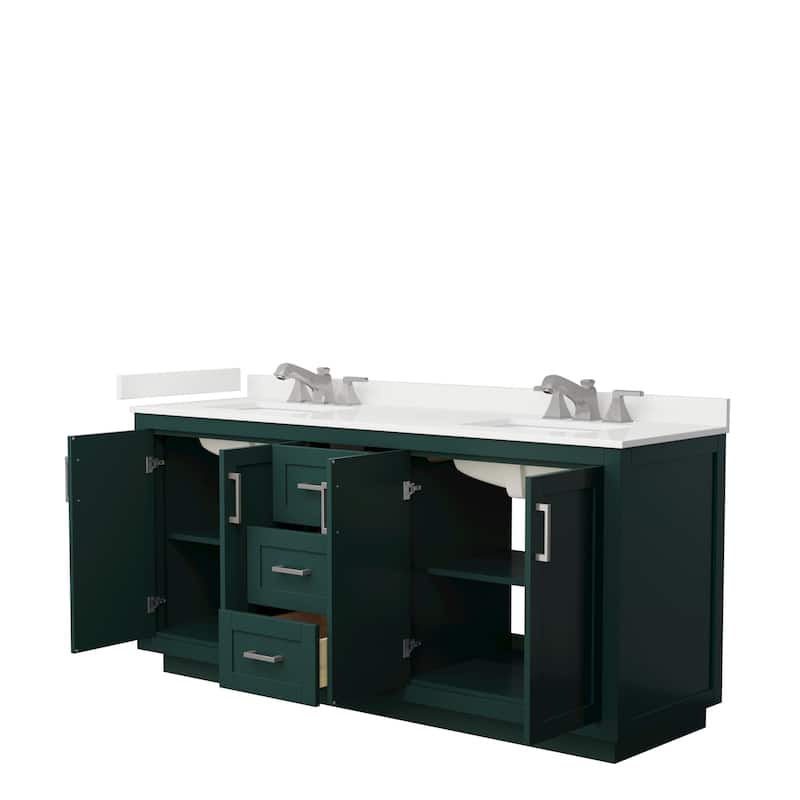Miranda 72-inch Double Vanity, Quartz Top