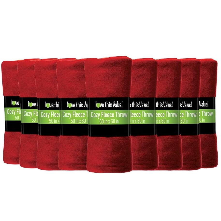 Soft Wholesale Fleece Blankets- 24 Pack Assorted Fleece Throw Lot