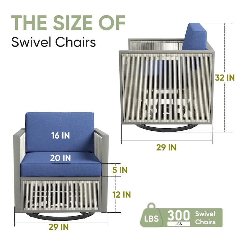 Patio Swivel Rocking Chairs Outdoor Swivel Rocker - Blue