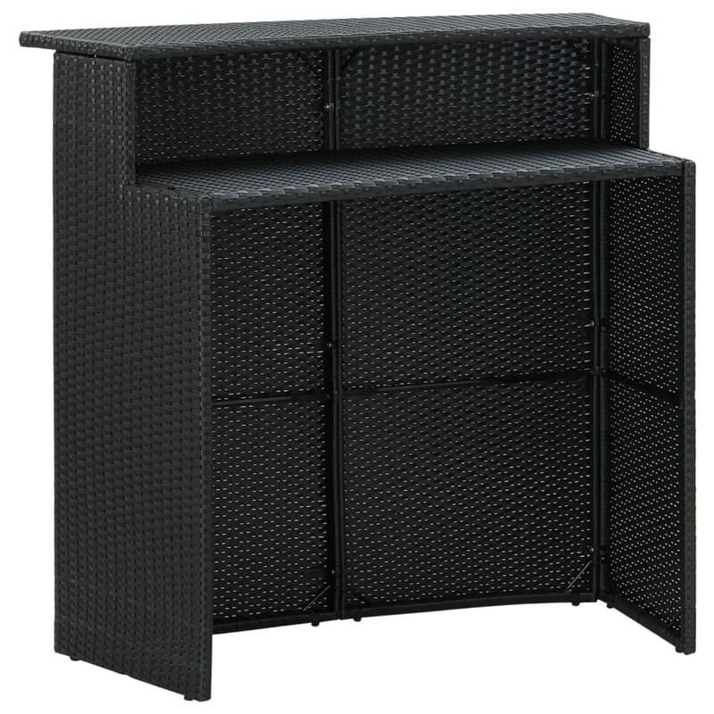 vidaXL 3 Piece Patio Bar Set with Cushions Black