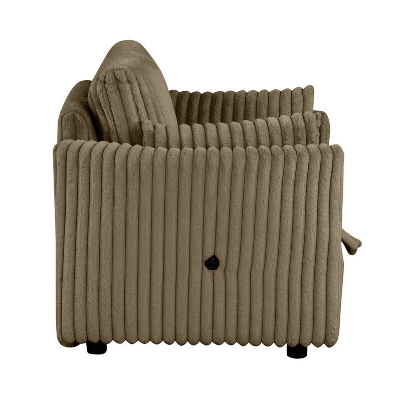 Modern Fabric Sleeper Single Sofa with USB and 2 pillows