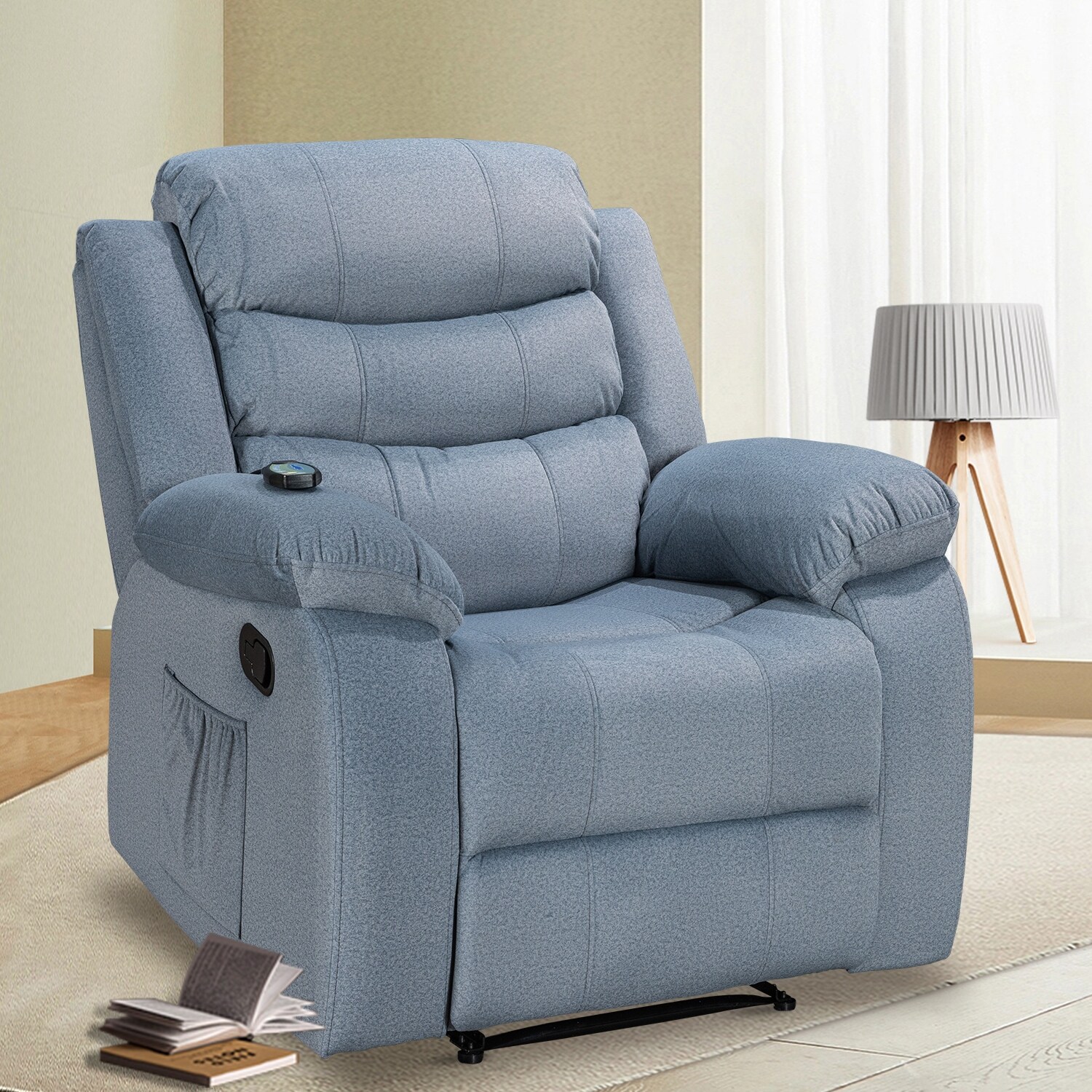 Grey velvet recliner shop