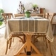 preview thumbnail 27 of 46, Enova Home 54"x 78" High Quality Rectangle Cotton and Linen Tablecloth with Tassels