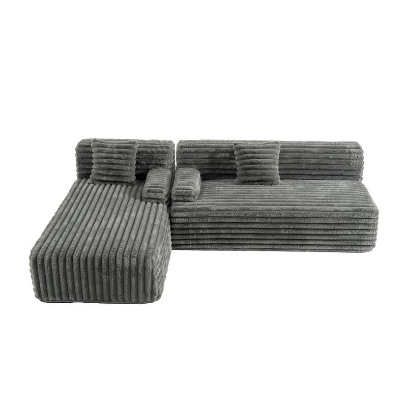 110" Cloud Sectional Sofa Upholstered Couch Free-combined Sofa