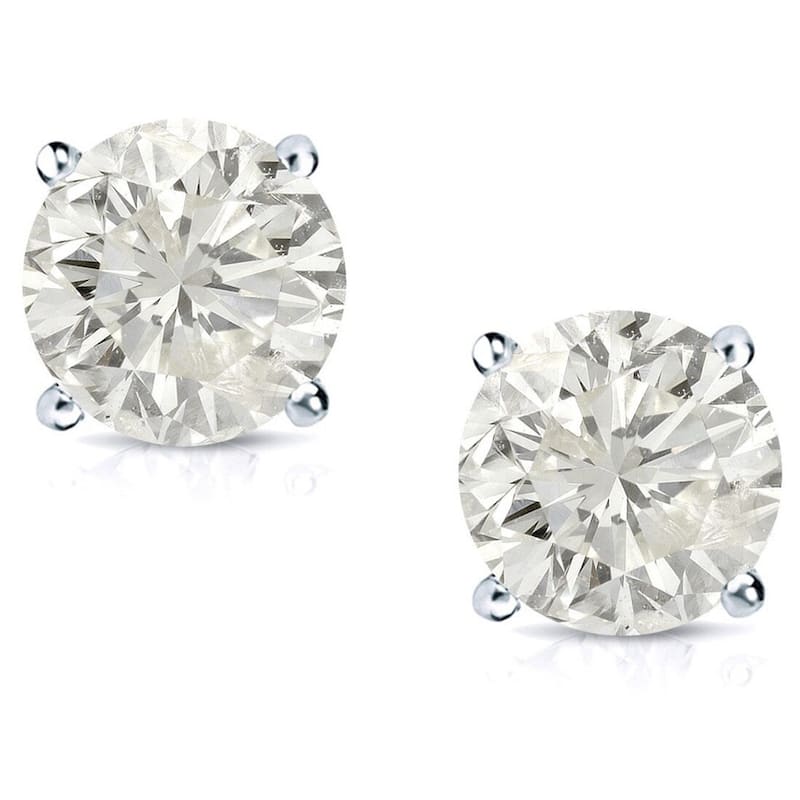 Auriya Platinum 1/2ctw Round Diamond Stud Earrings Clarity-enhanced (E-F, H-I or J-K, SI1-SI2, I1-I2 or I2-I3)