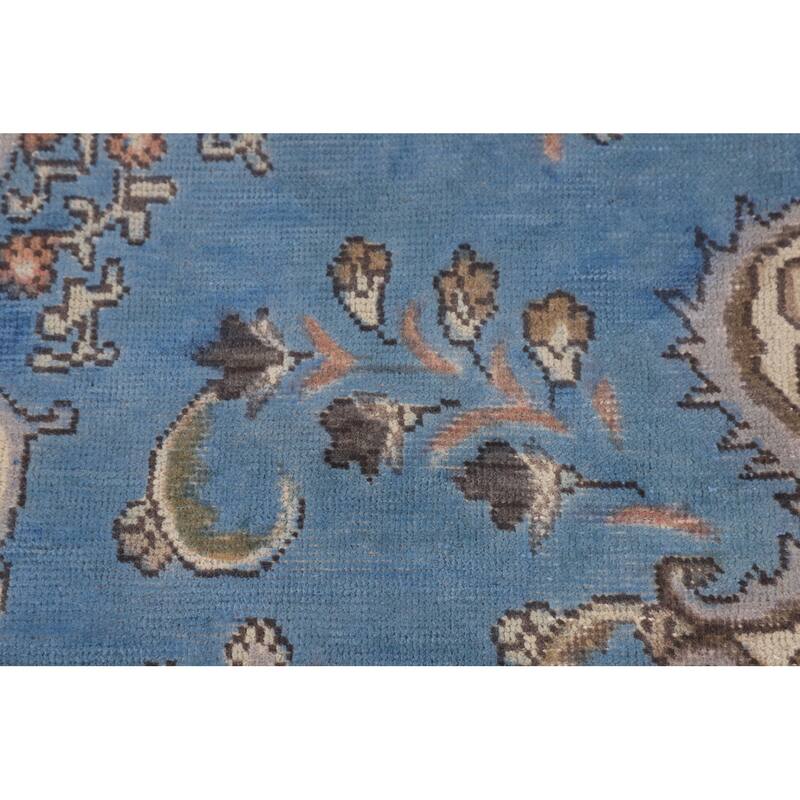 Traditional Blue Tabriz Persian Vintage Area Rug Handmade Wool Carpet - 6'4" x 9'8"