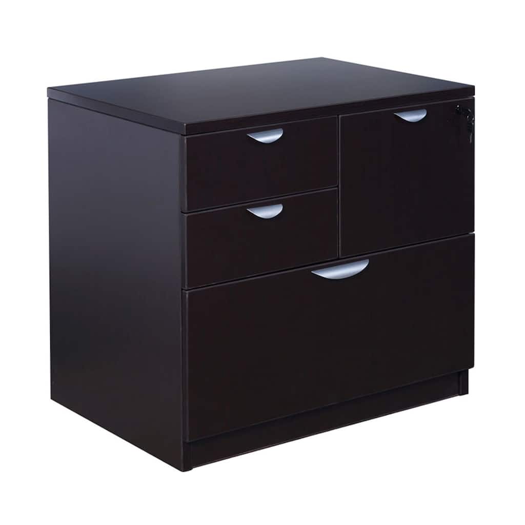 Ley 4 Drawer Lateral File Cabinet, Mocha Brown Office Storage