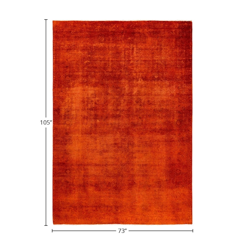 Vibrance, One-of-a-Kind Hand-Knotted Area Rug - Orange, 6' 1" x 8' 9" - 6' 1" x 8' 9"