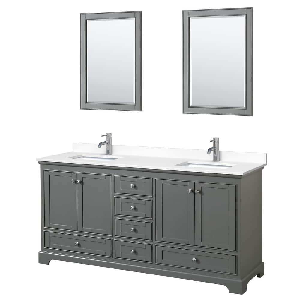 Wyndham Collection Deborah 72" Free Standing Double Basin Vanity Set
