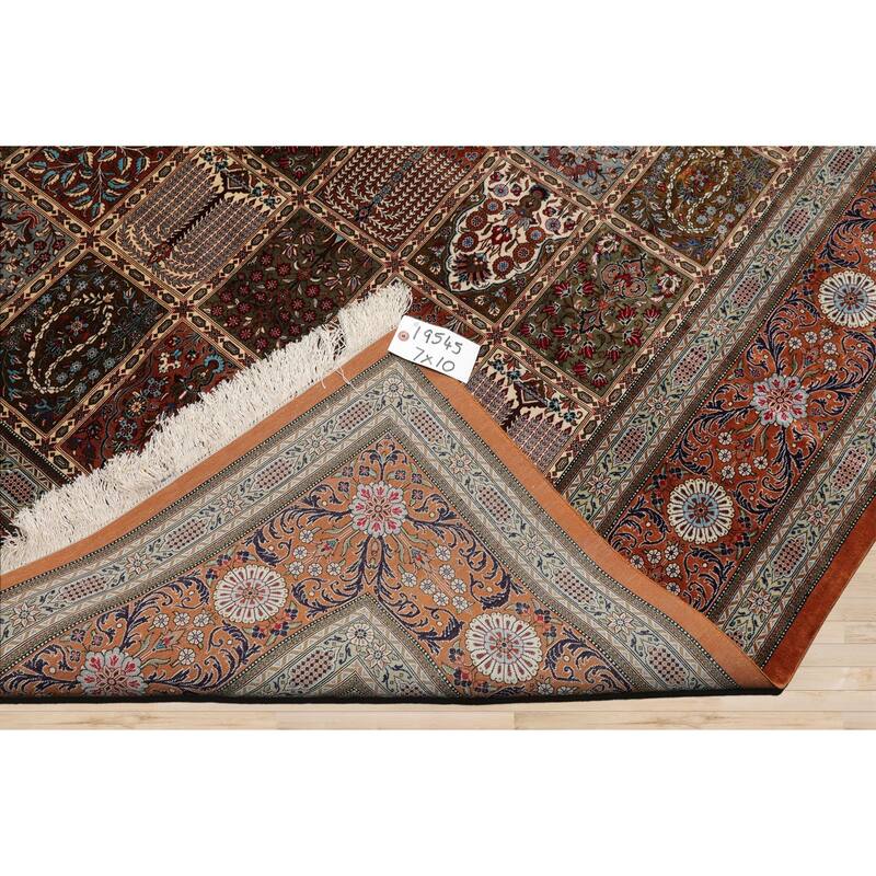 7x10 Hand Knotted Caramel Qum All Silk Traditional 600 KPSI Rug - 7' x 10'