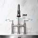 preview thumbnail 19 of 20, Transitional Bridge Kitchen Faucet with Pull-Down Sprayhead, Double Handle Kitchen Sink Faucet