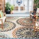 preview thumbnail 1 of 1, SAFAVIEH Veranda Felizitas Geometric Medallion Indoor/Outdoor Area Rug - Cream/Terracotta [4' x 5'7"] - 4' x 5'7"