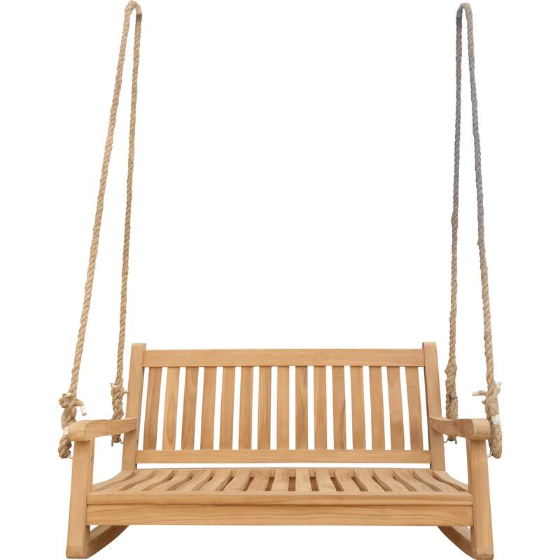 Seven Seas Teak San Juan Teak Wood 4-foot Outdoor Porch Swing