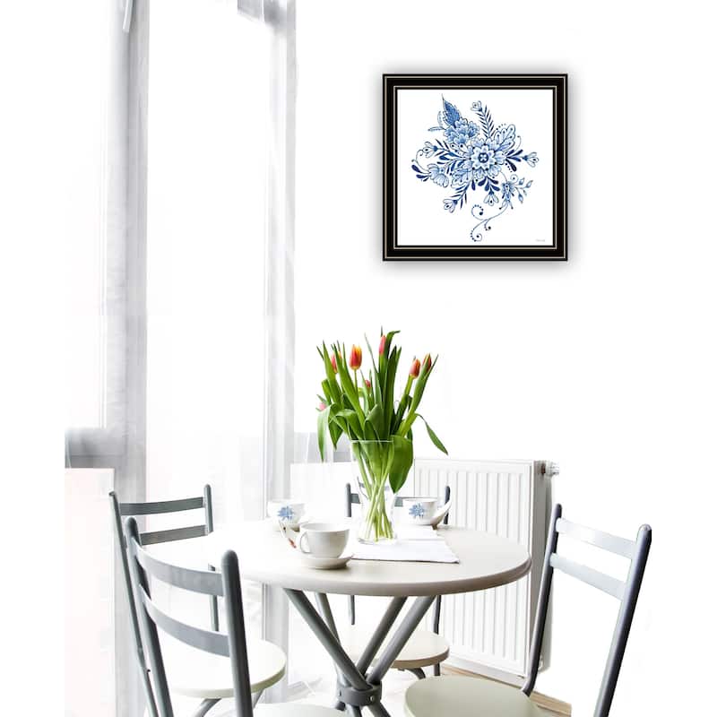 TrendyDecor4U Contemporary "Floral Calligraphy Sketches I" Framed Print Wall Art