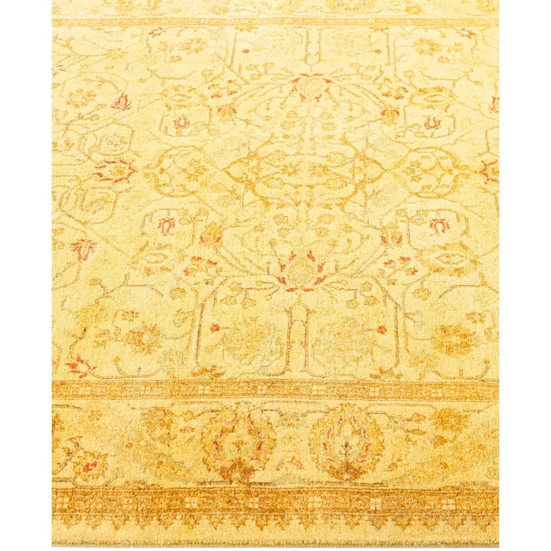 Overdyed One-of-a-Kind Hand-Knotted Area Rug - Yellow - 4' 3" x 9' 10"