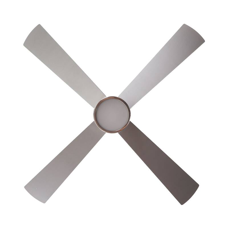 52" Chrome Wood Intergated LED Modern Ceiling Fan with Light and Remote