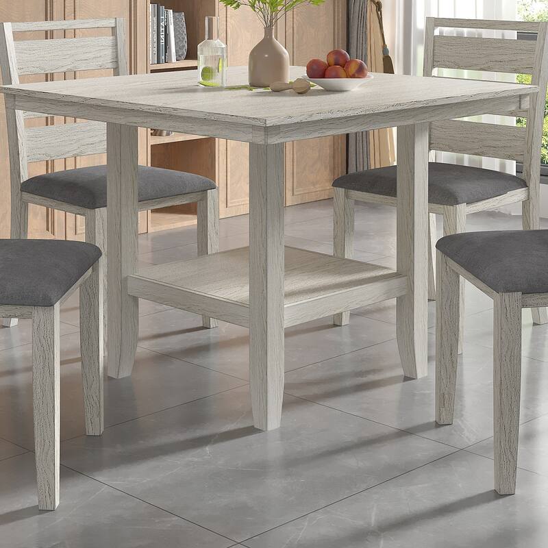 VECELO 47" Square Dining Table Set, Modern Dining Table and Chairs Set for 4-6 Person
