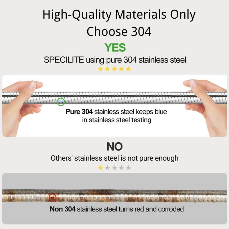 100-Foot Stainless Steel Garden Hose Silver Kink-Resistant Durable Heavy-Duty Outdoor Watering Hose with Connectors - 100 Ft