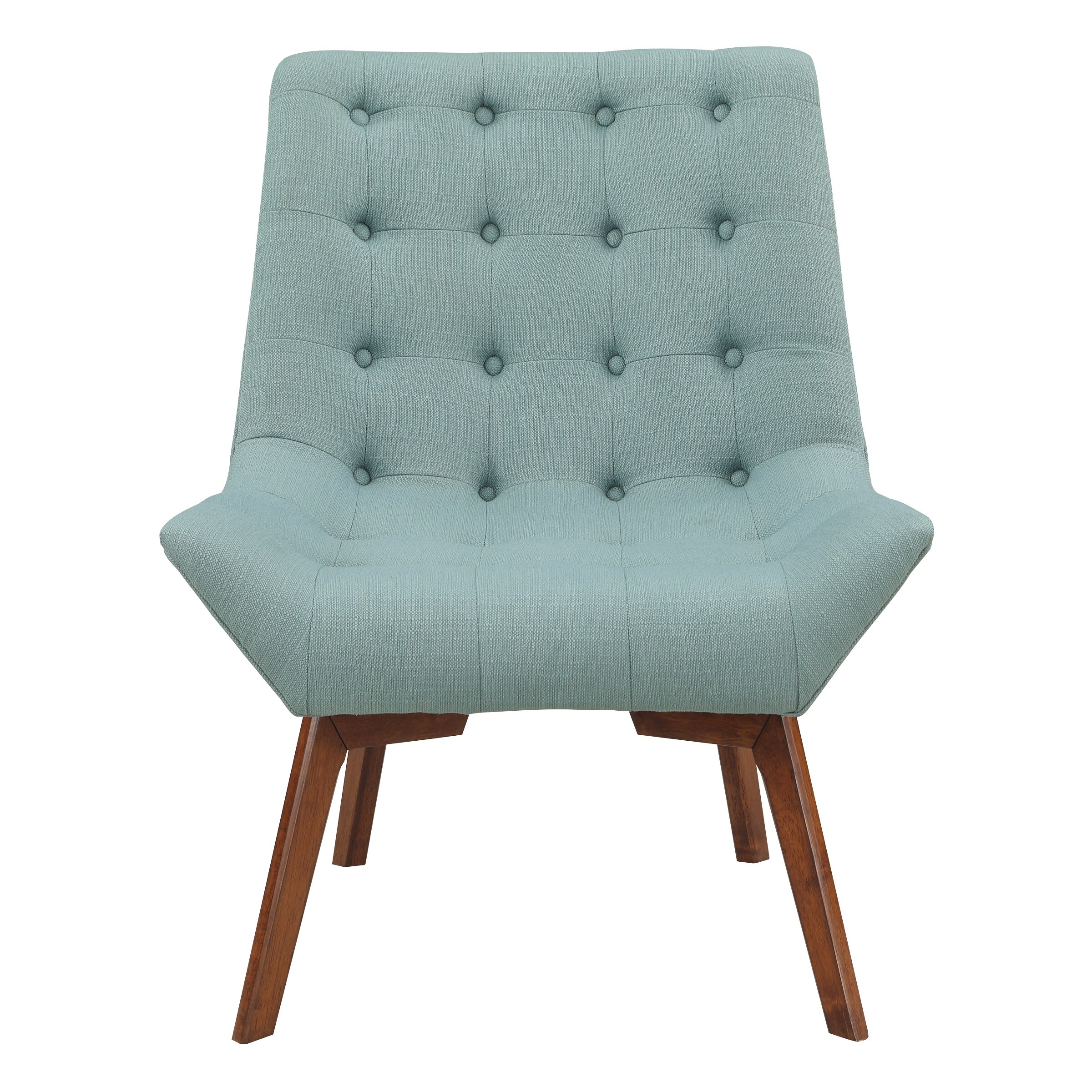 Shelly Tufted Accent Chair with Wooden Coffee Brown Legs  -image