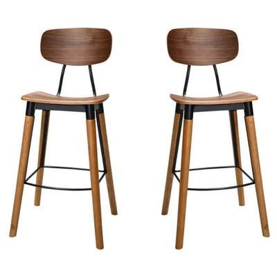 Plywood & Solid Wood Stool (Set of 2)