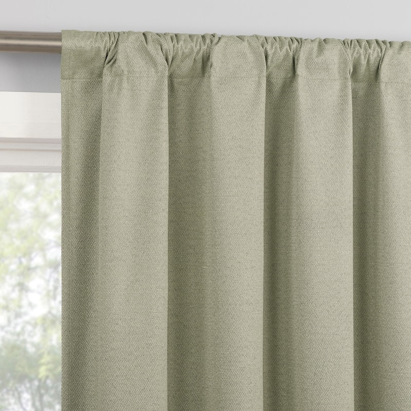 Sun Zero Prescott 2-Piece Herringbone Magnetic Closure Total Blackout Rod Pocket Curtain Panel Pair